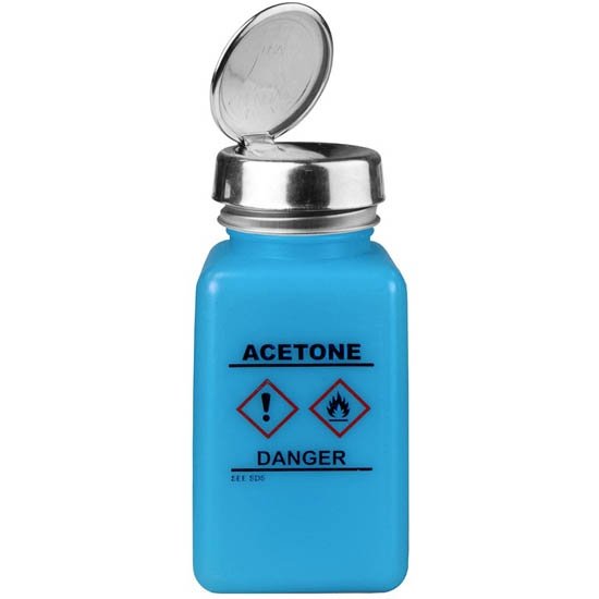 Menda 35730 - durAstatic® Dissipative Blue HDPE Bottle with One-Touch Pump, GHS Label with