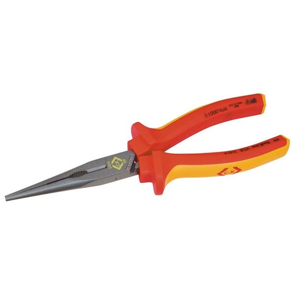 CK Tools 431014 RedLine VDE Insulated Snipe Nose Pliers, 8-1/4-Inch OAL