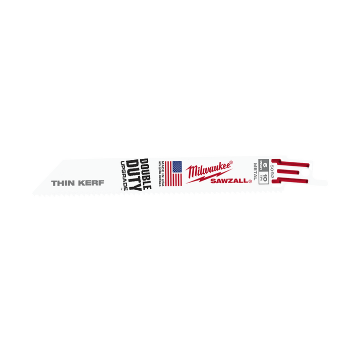Milwaukee 150mm 10 TPI Thin Kerf SAWZALLâ„¢ Blades (5 Pk)