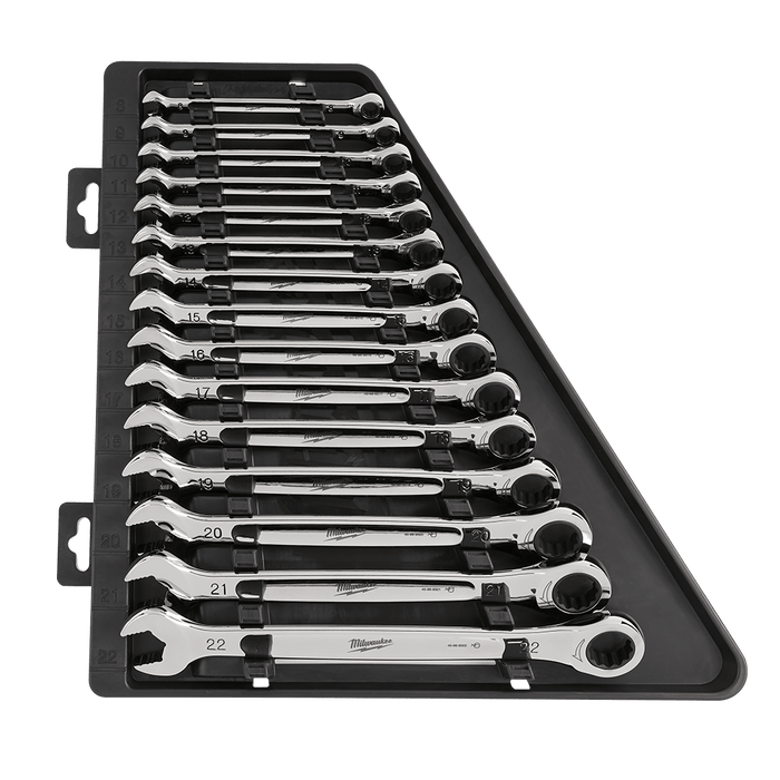 Milwaukee 15pc Ratcheting Combination Wrench Set – Metric