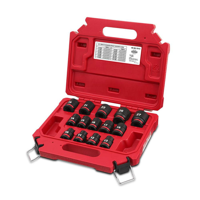 Milwaukee Shockwave™ 1/2in Drive 14PC Metric Standard 6 Point Impact Socket Set