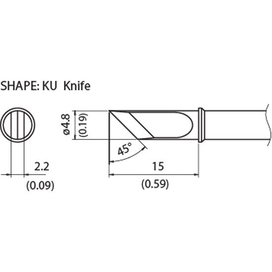 Hakko Soldering Tip <350℃> Shape-KU for FX-1001