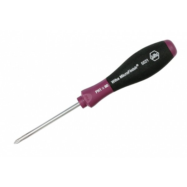 Wiha #1 x 80mm MicroFinish Phillips Screwdriver 52105