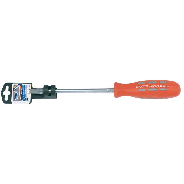 Draper Tools Plain Slot Flared Tip Mechanics Screwdriver (8mm x 150mm)