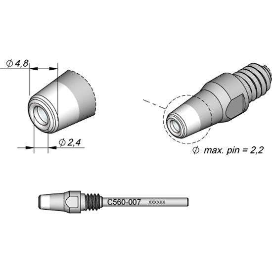 JBC 4.8x2.4mm Extended Life Tip