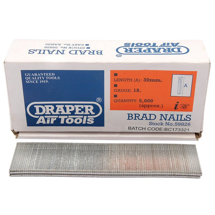 Draper Tools Brad Nails - Box of 5000