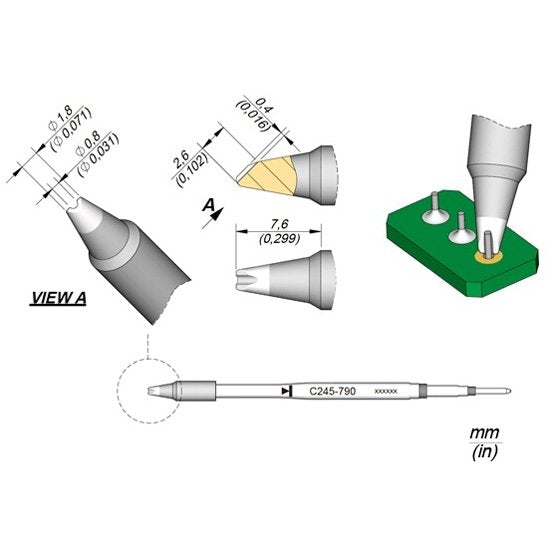 JBC Cartridge Pin / Connector Ø 0,8