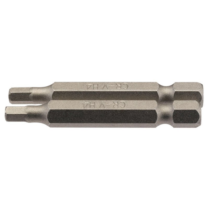Draper Tools 4mm 1/4 Hex. Hexagonal Insert Bit 50mm Long x 2