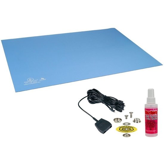 Desco 66323 - Statfree UC2™ Dissipative Vinyl-Nitrile Mat, 2mm x 610mm x 1219mm, Sky Blue