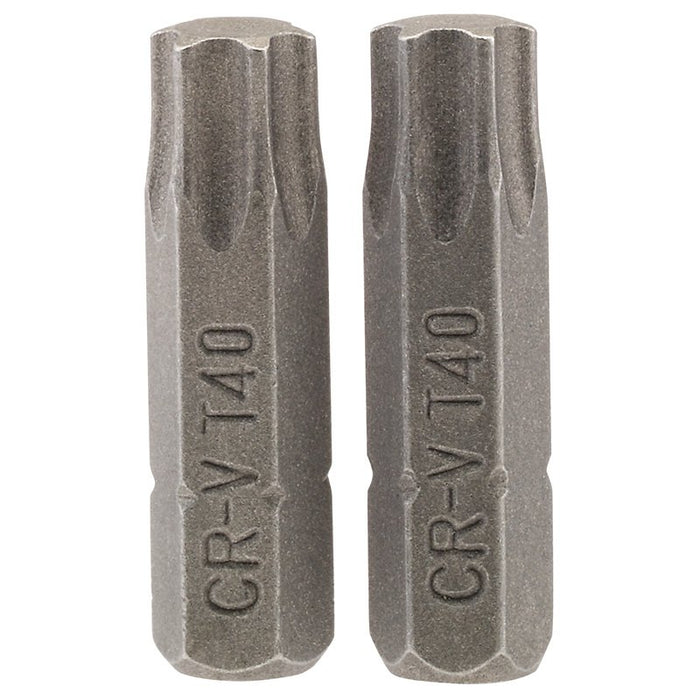 Draper Tools T40 1/4 Hex. Draper TX-STAR® Insert Bit 25mm Long x 2