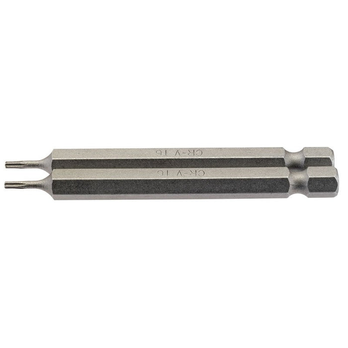 Draper Tools T6 1/4 Hex. Draper TX-STAR® Insert Bit 75mm Long x 2