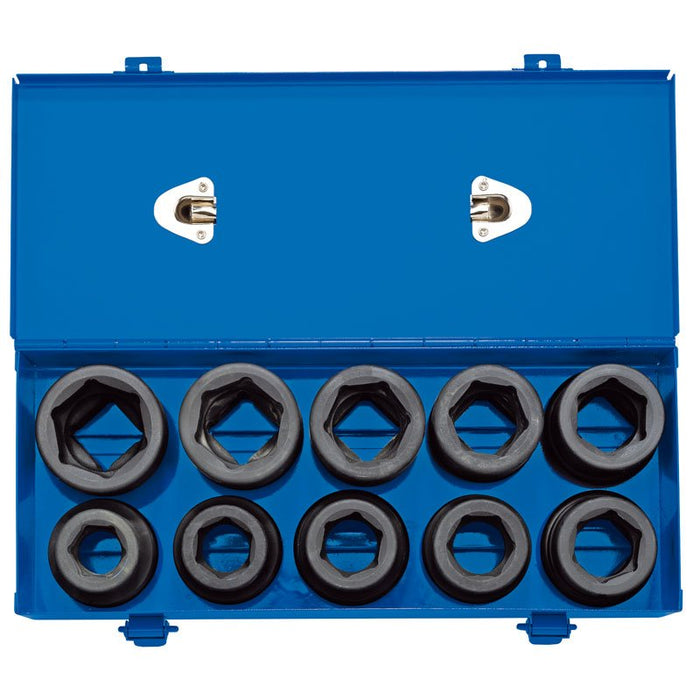 Draper Tools 1 Sq. Dr. Combined MM/AF Impact Socket Set in Metal Case (10 Piece)