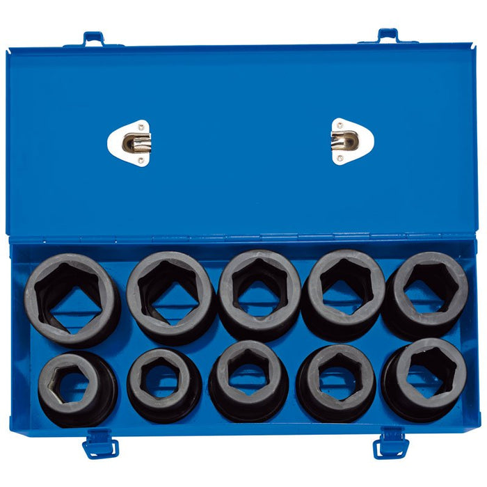 Draper Tools 1 Sq. Dr. Combined MM/AF Deep Impact Socket Set in Metal Case (10 Piece)