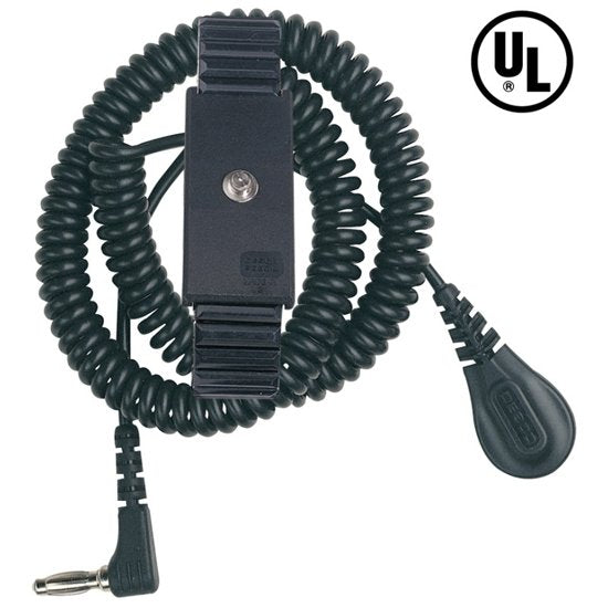 Desco 91070 - Premium Adj Metal Wrist Strap, Adj 1.8M R ANG Banana, 4mmSNAP