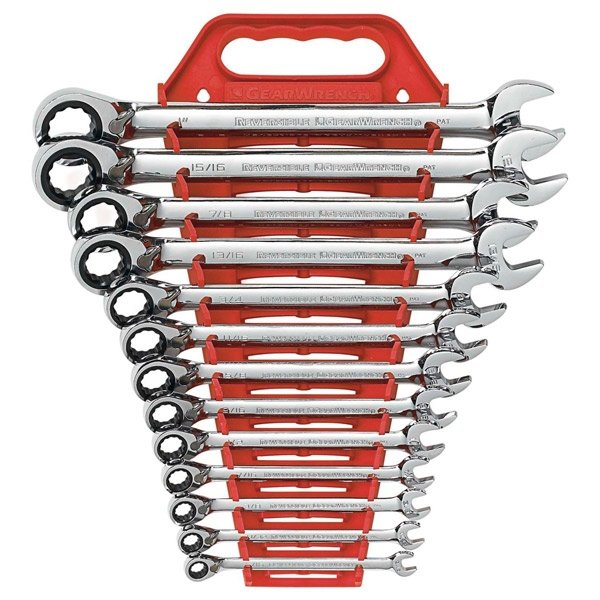 GearWrench 13 Pc. 12 Point Reversible Ratcheting Combination SAE Wrench Set
