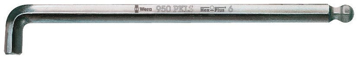 Wera 950 Long Arm Ball End Hex Key Chrome Plated - Metric
