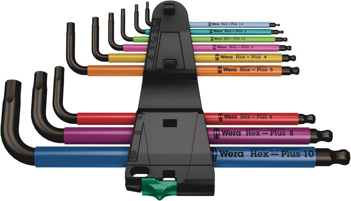 Wera 950/9 Hex-Plus Multicolour L-Key Set Metric 9 Pce 022089
