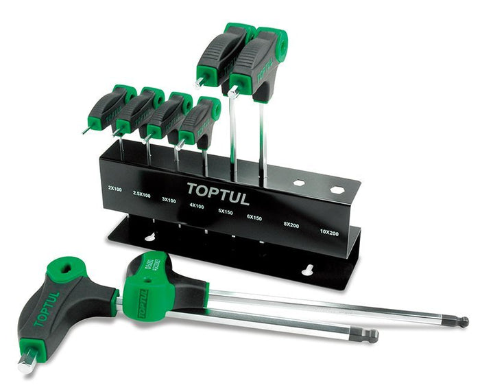 Toptul 8 Pce L-Type Ball Point & Hex Key Set Metric