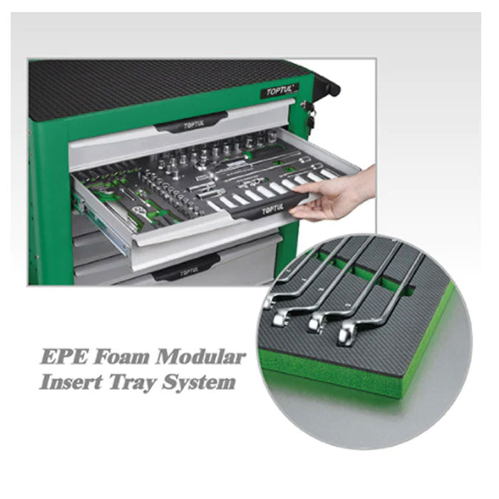 Toptul 308pc Tool Set 7 Drawer Roller Cabinet - Green
