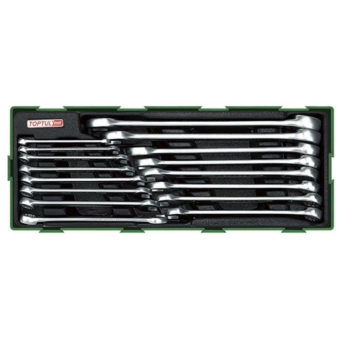 Toptul 16 Pce 15° Offset Super-Torque Combination Spanner Set - Metric
