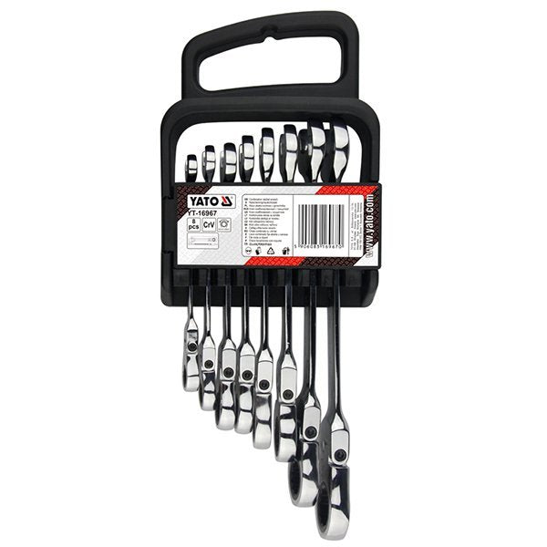 Yato Europe 8 Pce Combination Rachet Spanner Set