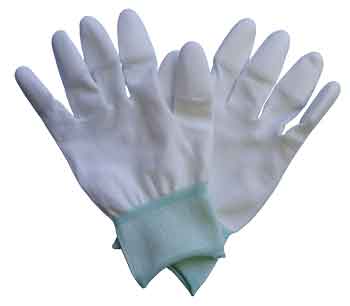 ESD White Nylon Top Fit Gloves,