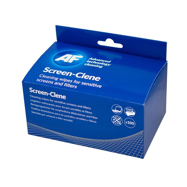 AF Screen-Clene Individual Screen Cleaning Wipes, Box of 100