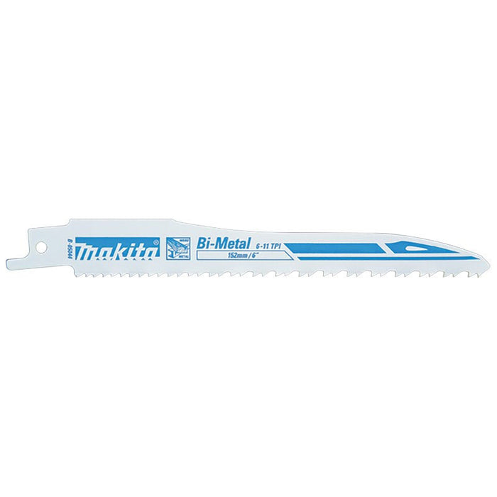 Makita 152mm Reciprocating Saw Blade Bi-Metal 6-11 TPI, 5 Pack