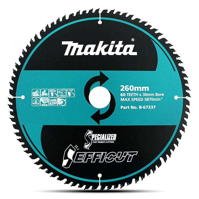 Makita Efficut Wood TCT Saw Blade 260mm x 25.4 x 60T