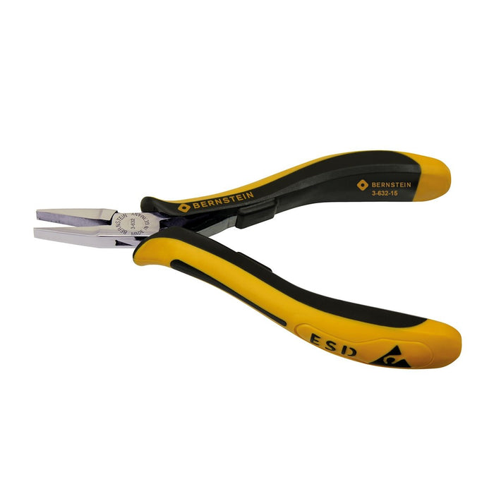 Bernstein Flat Nose Plier, 9 mm Head Width, Plain Jaw
