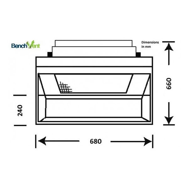BenchVent Recirculating Fume Cabinet (Hood 570 x 525 x 450) BV660H-C
