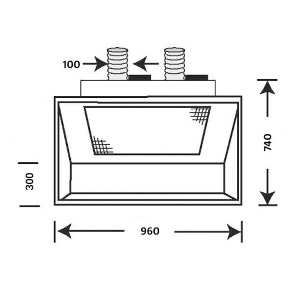 BenchVent Hood Mounted Ducted Fume Cabinet (Hood ID 960 x 660 x 620) BV930H-D