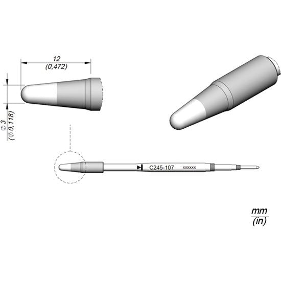 JBC 3mm Conical Standard Cartridge Tip