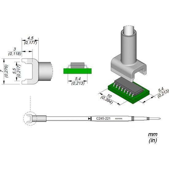 JBC 10x5.4mm Dual In-Line IC Standard Cartridge Tip