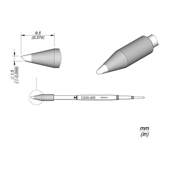 JBC 1.5mm Bevel Standard Cartridge Tip