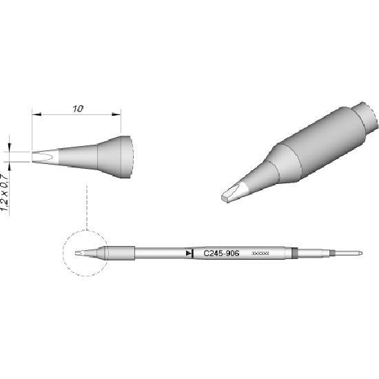 JBC 1.2X0.7mm Chisel Cartridge Tip