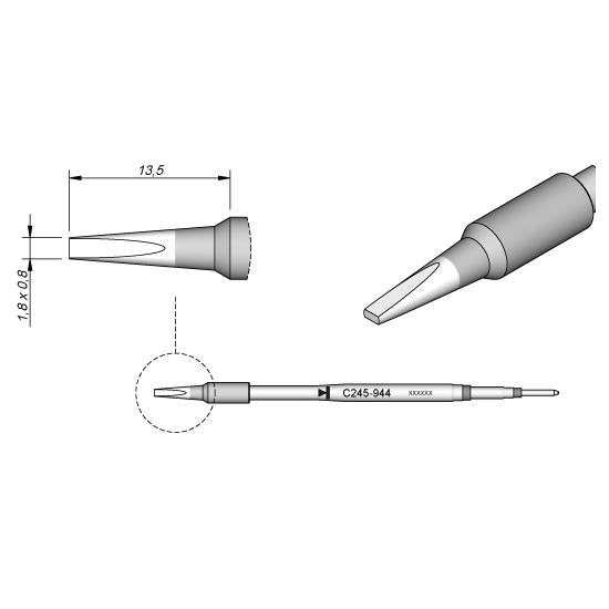 JBC 1.8mm Chisel Cartridge Tip