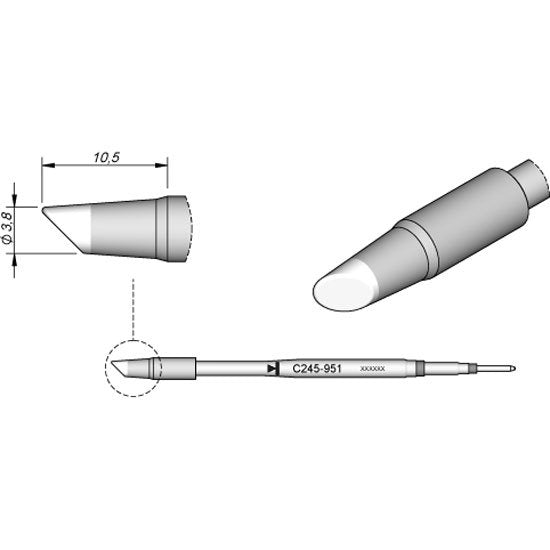 JBC 3.8mm Bevel Cartridge Tip