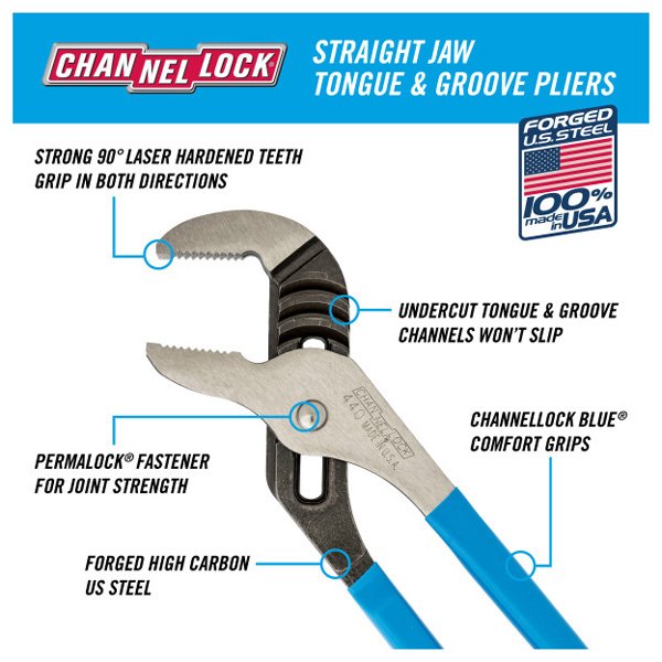 Channellock 440 Straight Jaw 305mm Tongue & Groove Pliers