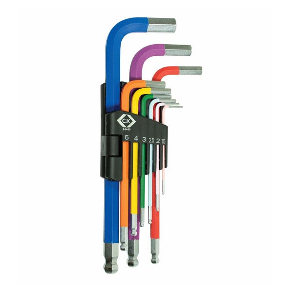 CK Ball End Coloured Hex Key Set of 9 Metric