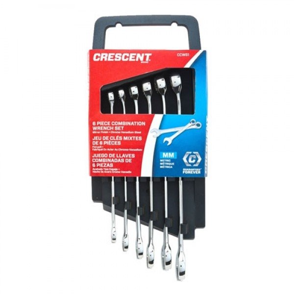 Crescent 6 Piece 12 Point Metric Combination Wrench Set