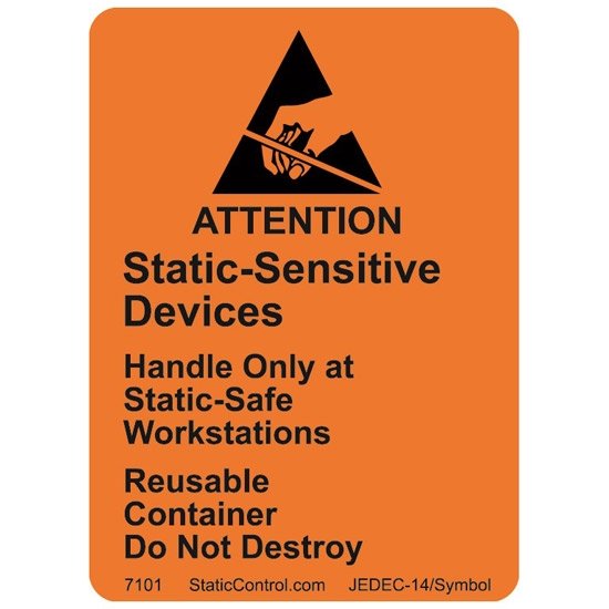 Desco Caution Label Reusable 46Mm X 64Mm Rs-471 500/Roll