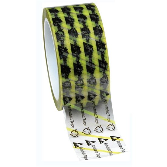 Desco Tape Wescorp Clear Esd Yellow Stripe48MMx65.8Mx76.2MM Core