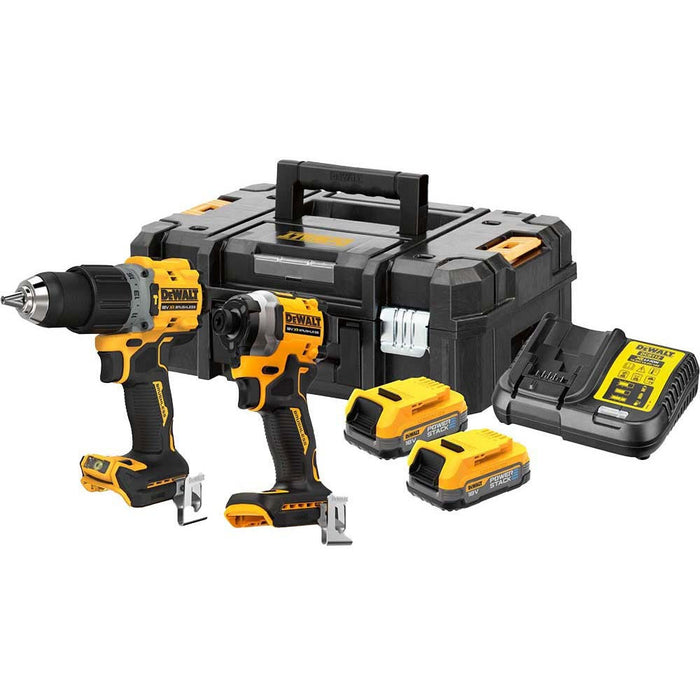 Dewalt 18V XR Brushless Compact Drill 2 Piece Combo Kit - Powerstack DEWDCK2050E2T-XE