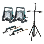 Makita 18V Mobile LED Work light with tripod and two clamps - Tool Only