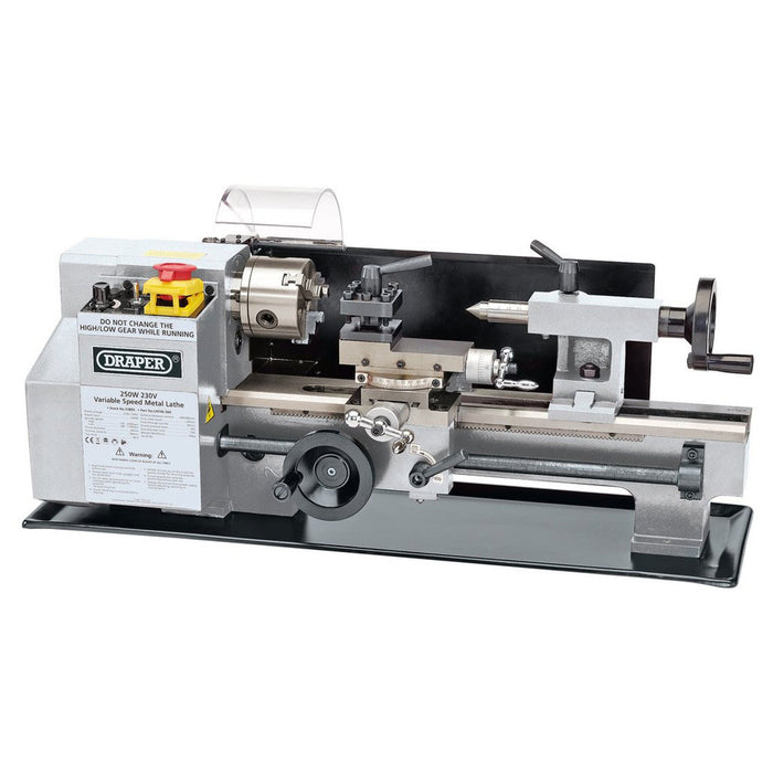 Draper Tools Variable Speed Metal Work Lathe, 250W