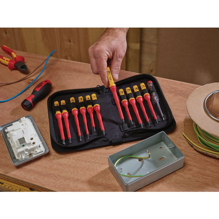 Draper Tools VDE Interchangeable Blade Screwdriver Set, 13 Pce