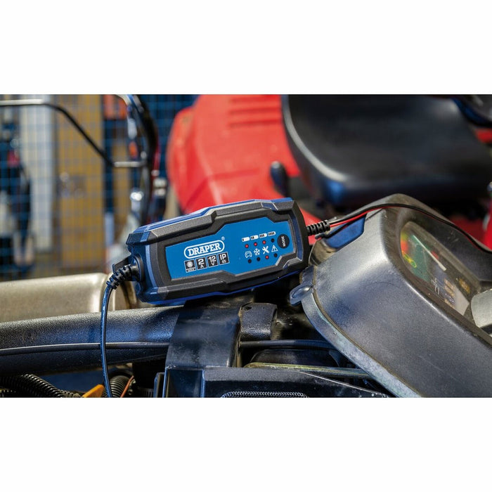 Draper Tools 12V Smart Charger & Battery Maintainer, 2A