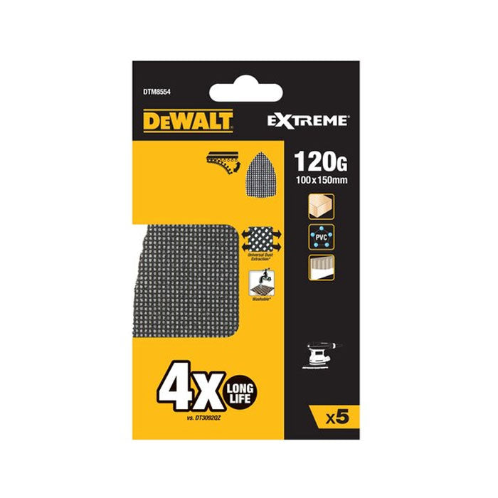 Dewalt Extreme Abrasive Mesh Delta 120 Grit 5 Pack