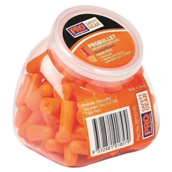 Pro Choice Probullet Disposable Uncorded Earplugs 50 Pack Uncorded